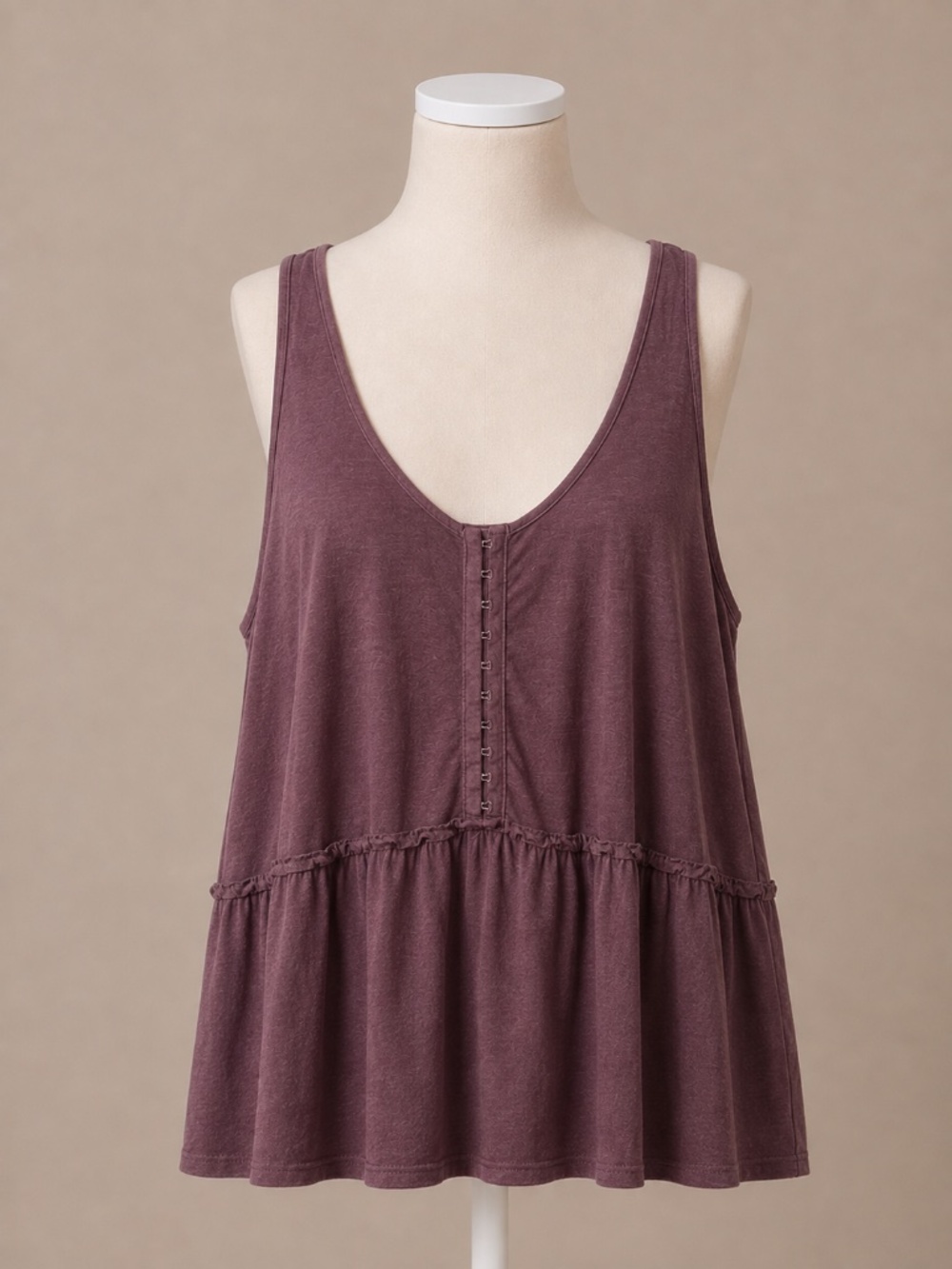 Aerie Oversized Flowy Tank Top Mauve Purple Soft Draped Size Large
